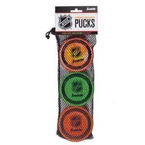 Franklin Sports NHL Street Hockey Puck 3-piece Set, Multicolor